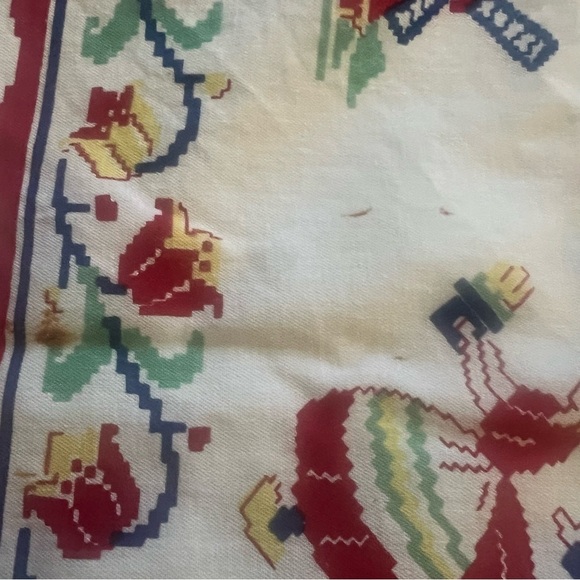 Vintage Pennsylvania Dutch linen tablecloth, 25” x 28” - Picture 3 of 4